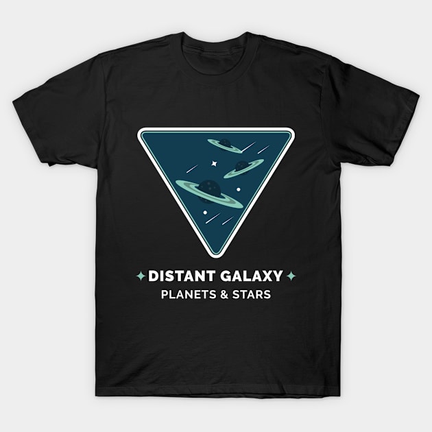 Distant Galaxies UFO Flying Saucer Art T-Shirt by New East 